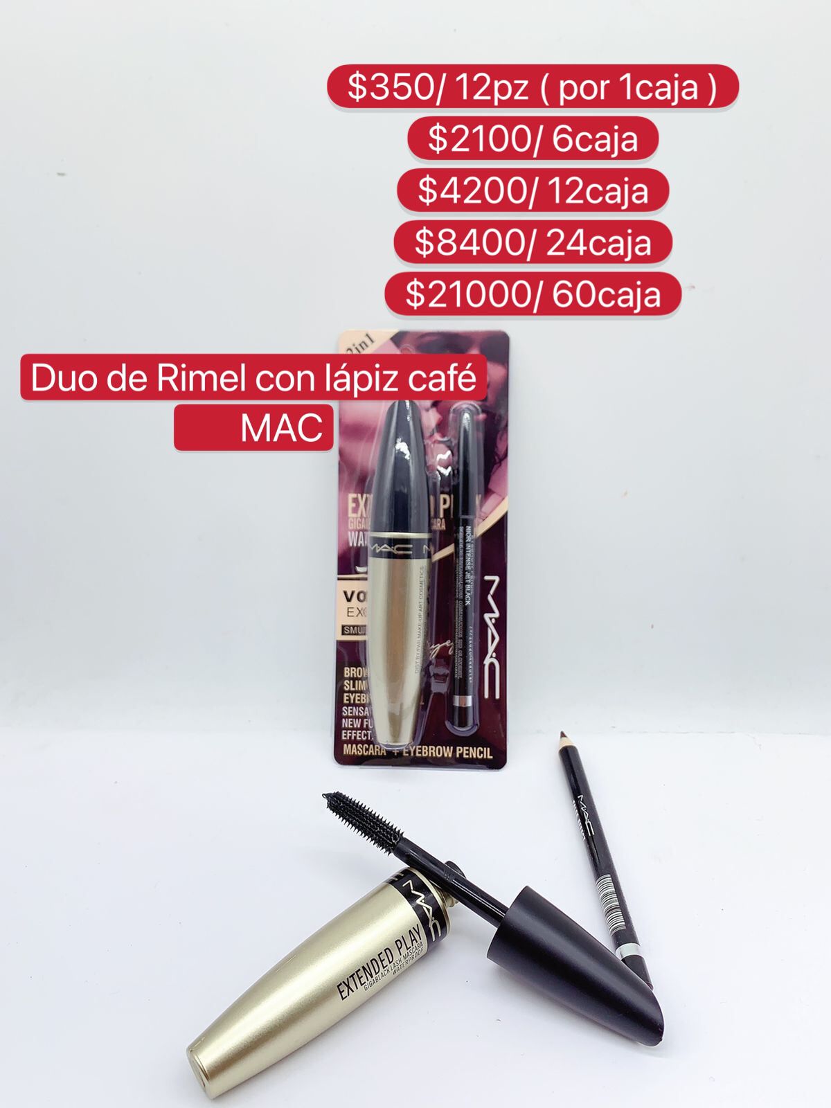 Duo de Rimel con Lapiz Cafe MAC