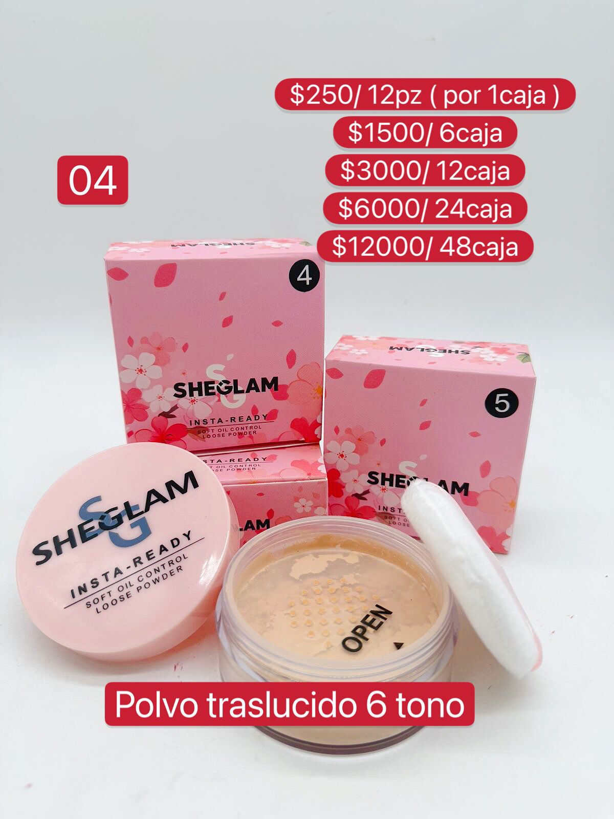 Polvo traslucido 6 tonos
