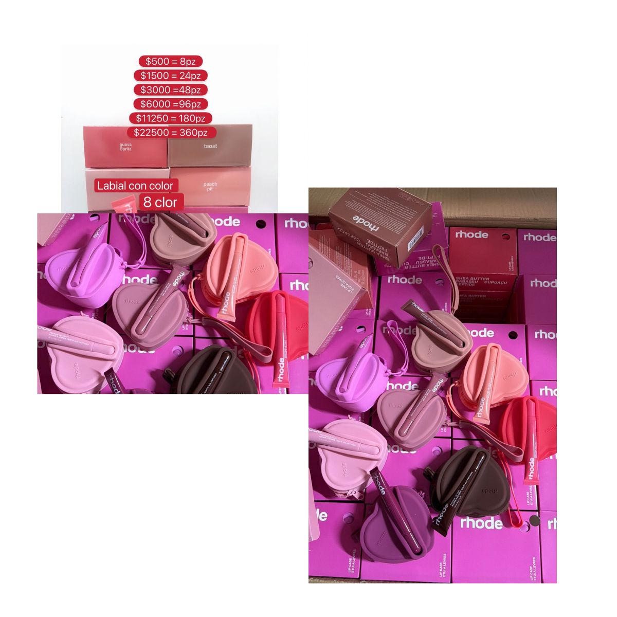 Labial con color 8 colores surtido
