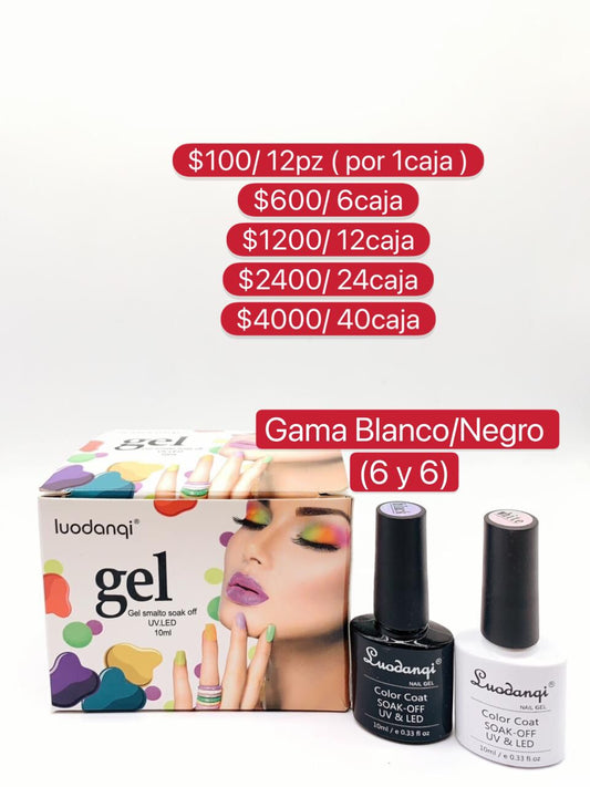 Esmalte Uñas Gama Blanco con Negro