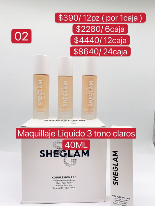 Maquillaje Liquido 3 Tonos Claros 40 ML