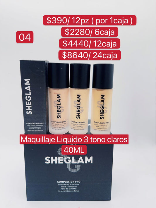 Maquillaje Liquido 3 Tonos Claros 40 ML