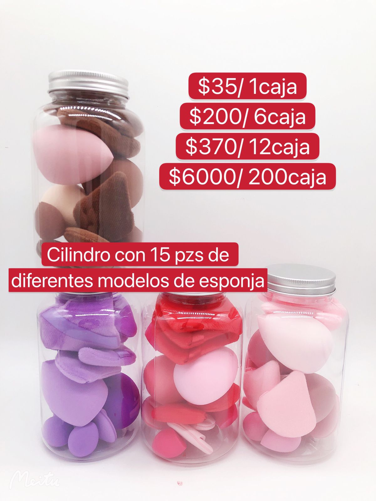 Cilindro con 15 pzs de diferentes modelos de esponja