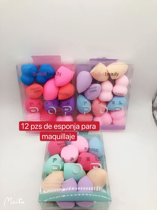 12 Pzs de esponja para maquillaje
