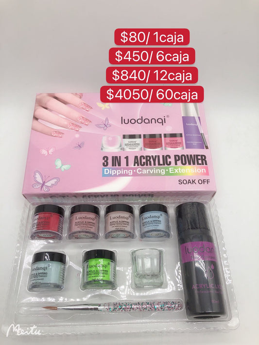 Kit 3 en 1 Acrilico para uñas