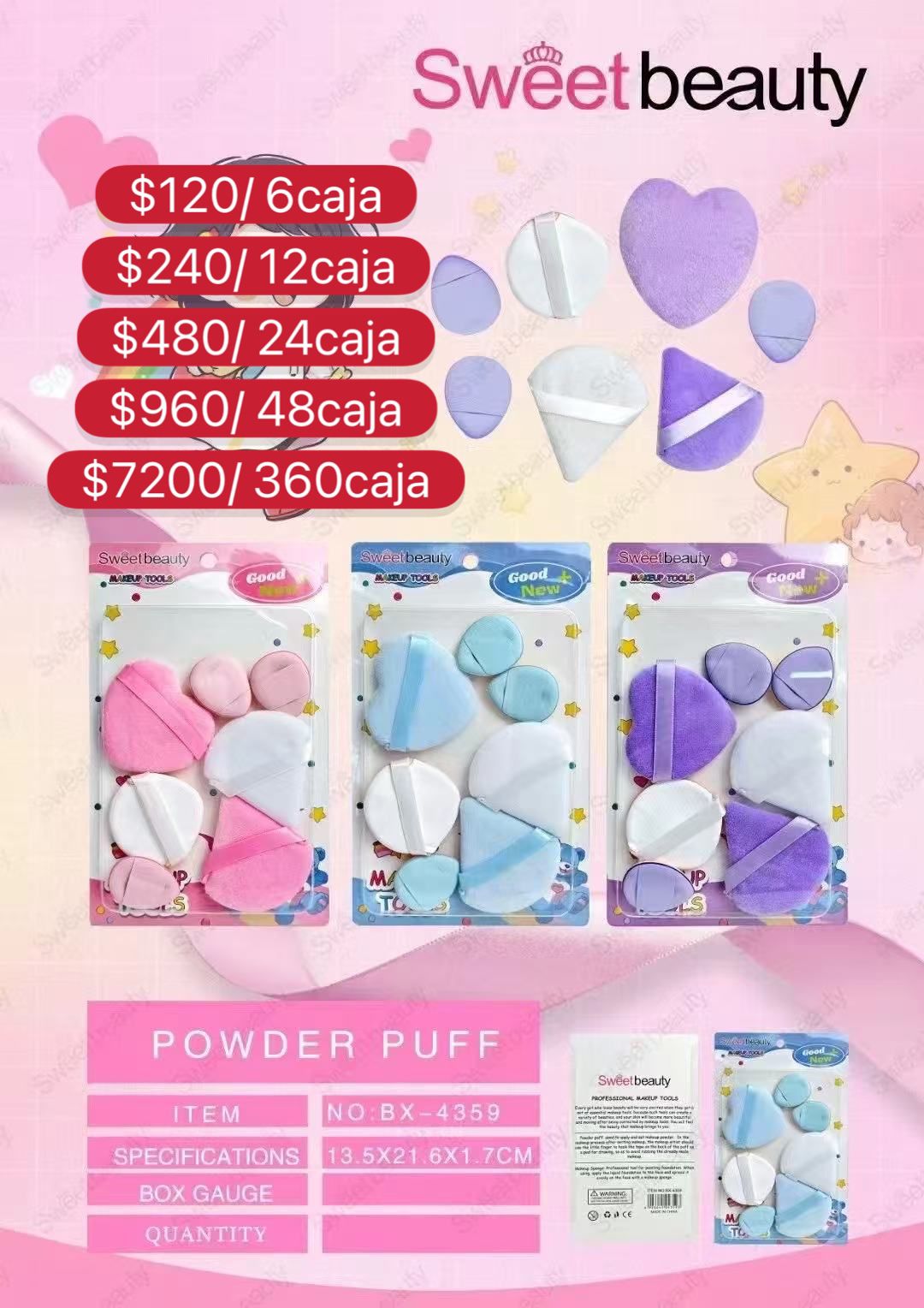 Set de esponjas para polvos y maquillaje