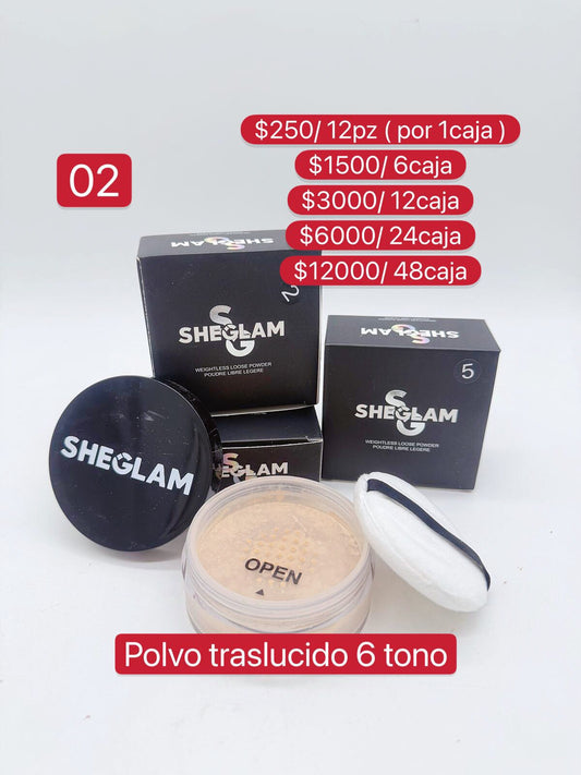 Polvo traslucido 6 tonos